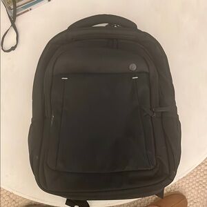 HP Black Backpack with Sturdy Fabric and Classic Shape